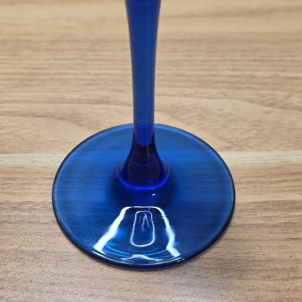 Vtg Finlandia Vodka Martini Glass Blue Stem Barware Cocktail Glass‎ Collectible